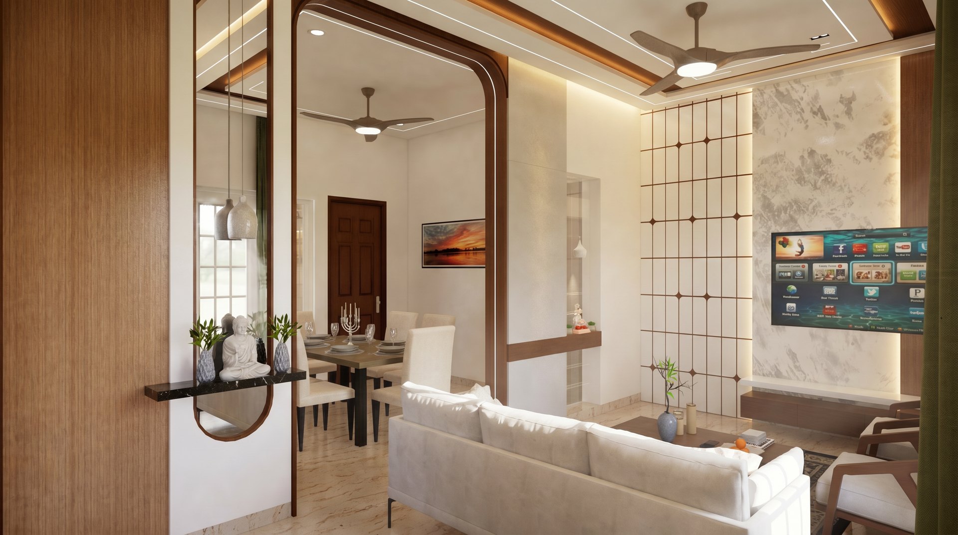 Tharakaramu Residency — living space